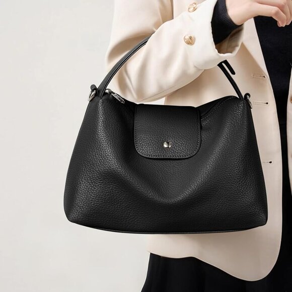 KALIDI Soft Vegan Leather Hobo Bag, Crossbody Purses Satchel for Women with Top - Picture 6 of 7